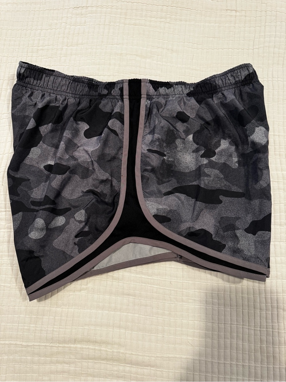Nike Black and Gray Camo Running Shorts